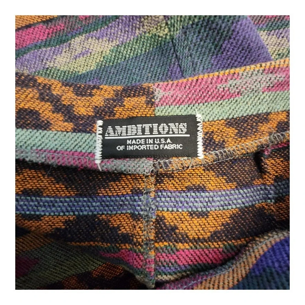 Ambitions Western Vintage Skirt Colorful Wrap Southwestern Made USA Aztec Medium